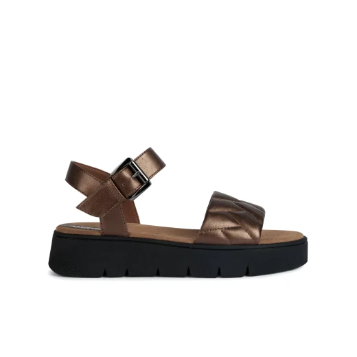 Geox Dandra 40 Woman Sandals Bronze Pearlescent Leather Effect Hybrid Design Comfortable Breathable Sandals Size 41 Perfect for Leisure Outfits Fast Delivery and Easy Exchange - Geox - Image 2