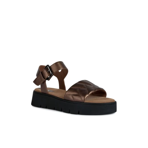 Geox Dandra 40 Woman Sandals Bronze Pearlescent Leather Effect Hybrid Design Comfortable Breathable Sandals Size 41 Perfect for Leisure Outfits Fast Delivery and Easy Exchange - Geox - Image 3