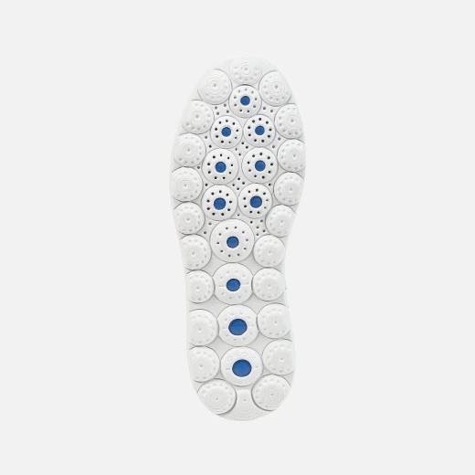 حذاء رياضي نسائي Geox Spherica EC4.1 جلد أبيض مقاس 37: مريح للغاية، قصة منخفضة، تفاصيل ذهبية، أسلوب الشارع، نعل مبطن - جيوكس - Image 6