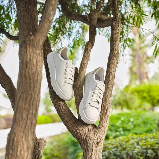 Geox Spherica EC4.1 Woman's White Leather Sneakers Size 38 Ultra Comfortable Low Cut Design with Gold Detailing on a Chunky, Hi Tech Sole for Women's Street Style - Geox - Image 7