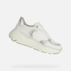 Geox Diamanta Women's Sneakers White Nappa Leather 40 Breathable Shoes