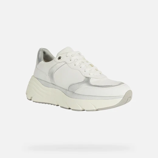 Geox Diamanta Women's Sneakers White Nappa Leather 40 Breathable Shoes - Geox - Image 3