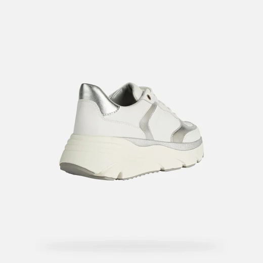 Geox Diamanta Women's Sneakers White Nappa Leather 40 Breathable Shoes - Geox - Image 4