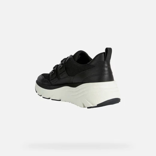 Geox Diamanta Women's Black Sneakers Size 41 Breathable Sporty Chic Design Shiny Material Nappa Embellished with Jewels Comfortable Running Shoe Style - Geox - Image 4