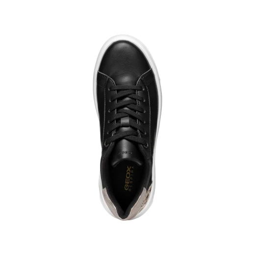 Geox Ljuba Woman's Casual Sneakers Black 40 Breathable Leather Effect Metallic Design Sporty Comfortable Shoes For Women Easy Exchange Fast Delivery - Ljuba - Image 4