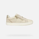 BLOMIEE Woman Papyrus Low-Cut Sneaker Sporty Chic Design with Suede and Leather Effect Material Side Zip Closure Breathable Comfort for Everyday Wear Size 37 - Blomiee