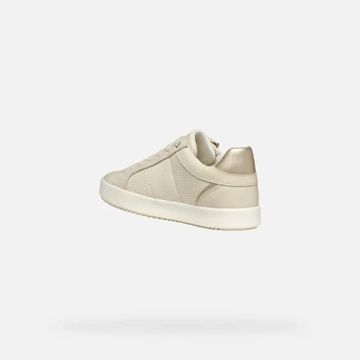 BLOMIEE Woman Papyrus Low-Cut Sneaker Sporty Chic Design with Suede and Leather Effect Material Side Zip Closure Breathable Comfort for Everyday Wear Size 37 - Blomiee - Image 4