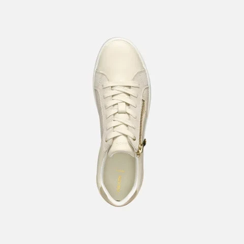 BLOMIEE Woman's Papyrus Low Cut Sneaker: Breathable Leather-Effect & Suede Design with Side Zip Closure for Sporty-Chic Comfort, Size 36, Everyday Casual Wear - Geox - Image 5