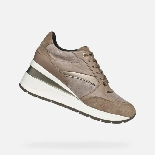 Geox Zosma Women's Wedge Sneakers Dark Taupe 41 Running Style - Geox - Image 2