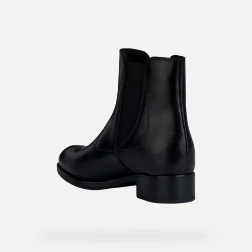 Geox Felicity ABX Women's Ankle Boots Waterproof Breathable Black Leather 36. Stylish Urban Design, Comfortable Low Heel, Perfect for Rainy Days. Easy Exchange. - Geox - Image 4