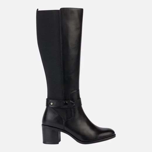 Geox New Asheel Woman Black Leather Boots Size 36 Comfortable Mid Heel Breathable Design with Elasticated Side Panel for Office and Casual Wear Geox New Asheel Woman Black Leather Boots Size 36 Comfortable Mid Heel Breathable Design with Elasticated Side Panel for Office and Casual Wear