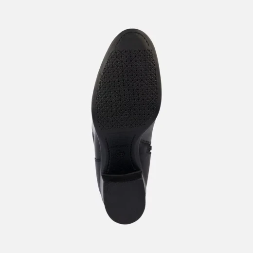 Geox New Asheel Woman Black Leather Boots Size 36 Comfortable Mid Heel Breathable Design with Elasticated Side Panel for Office and Casual Wear - Geox - Image 6