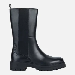 Geox Iridea Woman Ankle Boots Black Leather Stylish Urban Design Elasticated Side Panel Comfortable Breathable 41 Fast Delivery Easy Exchange 150-180 Char