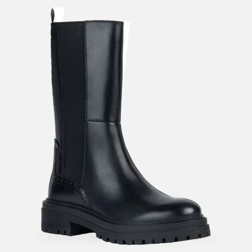 Geox Iridea Woman Ankle Boots Black Leather Stylish Urban Design Elasticated Side Panel Comfortable Breathable 41 Fast Delivery Easy Exchange 150-180 Char - Geox - Image 3