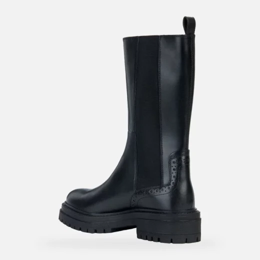 Geox Iridea Woman Ankle Boots Black Leather Stylish Urban Design Elasticated Side Panel Comfortable Breathable 41 Fast Delivery Easy Exchange 150-180 Char - Geox - Image 5