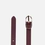 Geox Women's Reversible Leather Belt Wine Color 95cm with Oval Buckle for Stylish Wardrobe Updates. Features Easy Exchange and Fast Delivery. - Geox
