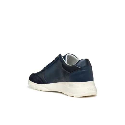 Alleniee Woman Low Sneakers Navy Blue 37, Comfortable Breathable Side Zip Closure Running Shoe Inspired Design Crafted From Leather Effect Suede Ideal For Off Duty Pursuits - Geox - Image 13