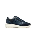 Alleniee Woman Low Sneakers Navy Blue 37, Comfortable Breathable Side Zip Closure Running Shoe Inspired Design Crafted From Leather Effect Suede Ideal For Off Duty Pursuits - Geox