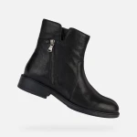 Geox Catria Women's Ankle Boots Black Leather Side Zip Closure 36 Comfortable Breathable Everyday City Living Style D36LQB.000TC.C9999 - Geox