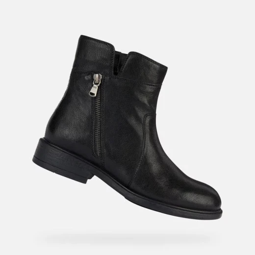 Geox Catria Women's Ankle Boots Black Leather Side Zip Closure 36 Comfortable Breathable Everyday City Living Style D36LQB.000TC.C9999 Geox Catria Women's Ankle Boots Black Leather Side Zip Closure 36 Comfortable Breathable Everyday City Living Style D36LQB.000TC.C9999