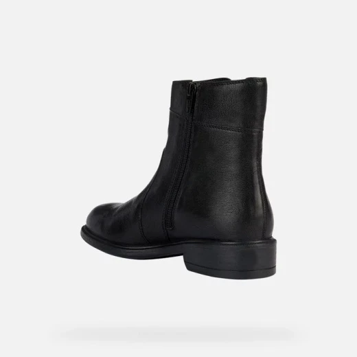 Geox Catria Women's Ankle Boots Black Leather Side Zip Closure 36 Comfortable Breathable Everyday City Living Style D36LQB.000TC.C9999 - Geox - Image 4