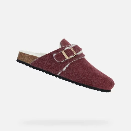 Geox Brionia Women's Burgundy Felt Slippers with Metal Buckle Detail Size 37 Lightweight Breathable Design for Lounging at Home Comfortable Indoor Footwear Geox Brionia Women's Burgundy Felt Slippers with Metal Buckle Detail Size 37 Lightweight Breathable Design for Lounging at Home Comfortable Indoor Footwear