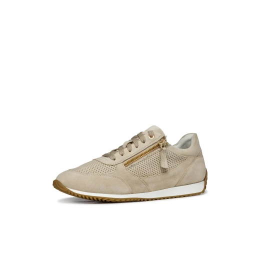 Geox Calithe Woman's Sneakers Taupe Suede Side Zip Closure Size 37. Comfortable and breathable low cut design for around town days and weekend outings. SKU D36N0A.00022.C6738 - Geox - Image 5