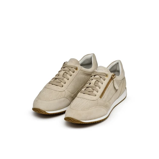 Geox Calithe Woman's Sneakers Taupe Suede Side Zip Closure Size 37. Comfortable and breathable low cut design for around town days and weekend outings. SKU D36N0A.00022.C6738 - Geox - Image 8
