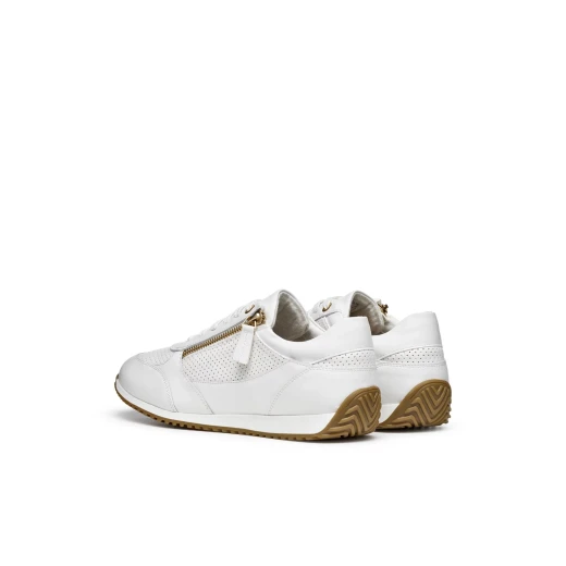 Calithe Woman's Sneakers White Leather Effect Side Zip Closure Size 40 Breathable and Comfortable Casual Shoes Perfect for Weekend Outings and Around Town Days - Image 17