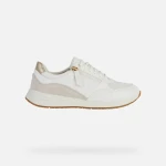 Bulmya Woman's Sneakers Off White 36 With Side Zip Casual Design Leather Effect Suede Breathable Lightweight Comfortable Shoes - Geox