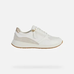 Bulmya Woman's Sneakers Off White 40 EU Size Side Zip Casual Shoes Sporty Chic Design Breathable Lightweight Leather Effect and Suede Mix