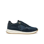 Bulmya Woman's Comfortable Breathable Sneakers Navy Blue with Side Zip Closure and Shiny Fabric Suede Combination Size 41, Perfect for Everyday City Wear - Geox