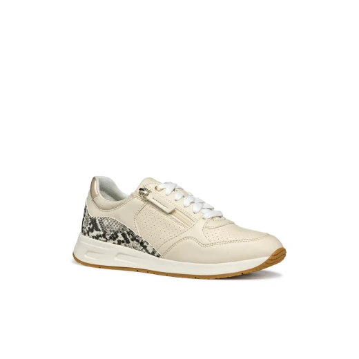Bulmya Woman Papyrus Sneakers with Side Zip Closure, Casual Design, Breathable, Lightweight, and Leather Effect & Python Print Combination for Sporty Chic Looks. Size 38 Available. - Geox - Image 12