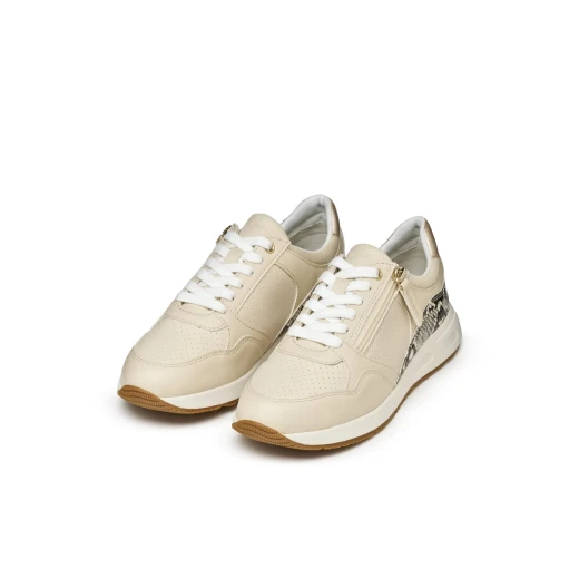 Bulmya Woman Papyrus Sneakers with Side Zip Closure, Casual Design, Breathable, Lightweight, and Leather Effect & Python Print Combination for Sporty Chic Looks. Size 38 Available. - Geox - Image 16
