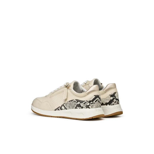 Bulmya Woman Sneakers Papyrus 37 Featuring Side Zip, Casual Design, Breathable Materials, and a Leather Effect and Python Print Combination for Sporty Chic Looks and Everyday Wear - Geox - Image 17