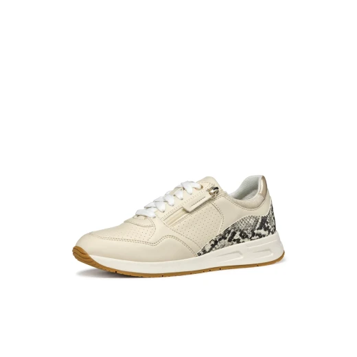 Bulmya Woman Papyrus Sneakers with Side Zip Closure, Casual Design, Breathable, Lightweight, and Leather Effect & Python Print Combination for Sporty Chic Looks. Size 38 Available. - Geox - Image 5