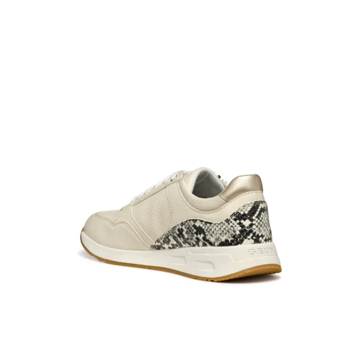 Bulmya Woman Papyrus Sneakers with Side Zip Closure, Casual Design, Breathable, Lightweight, and Leather Effect & Python Print Combination for Sporty Chic Looks. Size 38 Available. - Geox - Image 7