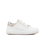 Geox Dalyla Women's Sneakers White Leather Breathable Comfortable 38 Featuring Vulcanised Outsole Contemporary Design Casual Chic Style Metallic Details Fast Delivery Easy Exchange - Geox