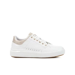 Geox Dalyla Women's Sneakers White Leather Breathable Comfortable 38 Featuring Vulcanised Outsole Contemporary Design Casual Chic Style Metallic Details Fast Delivery Easy Exchange