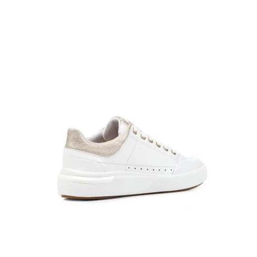Geox Dalyla Women's Sneakers White Leather Breathable Comfortable 38 Featuring Vulcanised Outsole Contemporary Design Casual Chic Style Metallic Details Fast Delivery Easy Exchange - Geox - Image 4