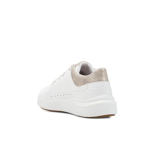 Geox Dalyla Women's Sneakers White Leather Breathable Comfortable 38 Featuring Vulcanised Outsole Contemporary Design Casual Chic Style Metallic Details Fast Delivery Easy Exchange - Geox - Image 5