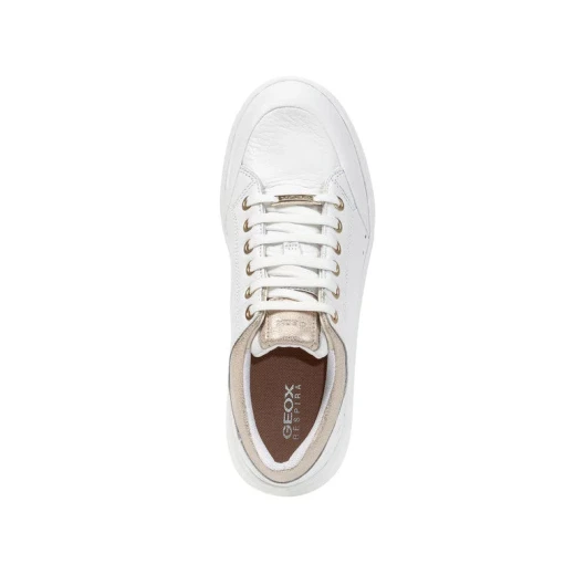 Geox Dalyla Women's Sneakers White Leather Breathable Comfortable 38 Featuring Vulcanised Outsole Contemporary Design Casual Chic Style Metallic Details Fast Delivery Easy Exchange - Geox - Image 7