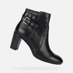 Geox Loisia Woman's Ankle Boot Black Slip On Leather 36 Damiana Style Breathable Design Perfect for Everyday Wear Stylish and Comfortable Easy Goods Exchange - Geox