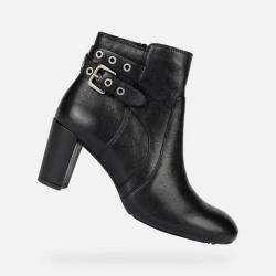 Geox Loisia Woman's Ankle Boot Black Slip On Leather 36 Damiana Style Breathable Design Perfect for Everyday Wear Stylish and Comfortable Easy Goods Exchange