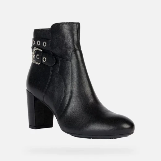 Geox Loisia Woman's Damiana Black Leather Ankle Boots, Size 40, Slip On, Breathable Design, Stylish, On Trend, Perfect for Everyday Wear, Easy Exchange - Geox - Image 3