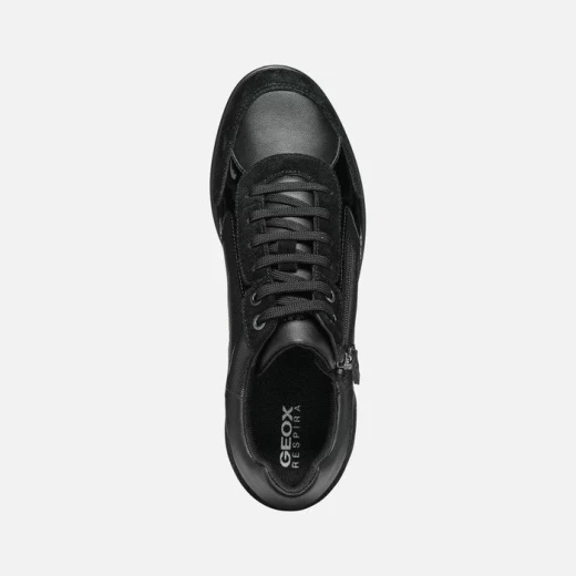 Geox Ilde Woman's Hybrid Sneakers Black Suede Leather 40 EU Featuring Side Zip Closure Breathable Design Comfortable Wedge Heel Ideal for Off Duty Outfits D36RAC.05422.C9999 - Geox - Image 5
