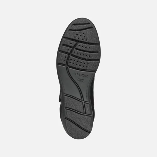Geox Ilde Woman's Hybrid Sneakers Black Suede Leather 40 EU Featuring Side Zip Closure Breathable Design Comfortable Wedge Heel Ideal for Off Duty Outfits D36RAC.05422.C9999 - Geox - Image 6