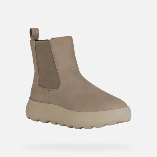 Geox Spherica EC4.1 Woman's Ankle Boot Beige Nubuck 37 Sand Urban Style Hybrid Design Elasticated Side Panel Breathable Cushioning Fast Delivery Easy Exchange - Geox - Image 3