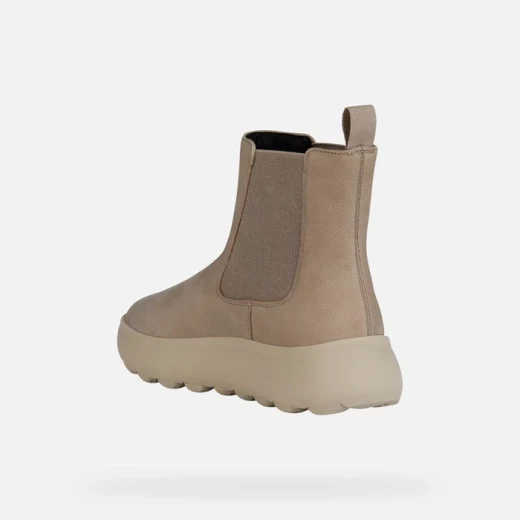 Geox Spherica EC4.1 Woman's Ankle Boot Beige Nubuck 37 Sand Urban Style Hybrid Design Elasticated Side Panel Breathable Cushioning Fast Delivery Easy Exchange - Geox - Image 4