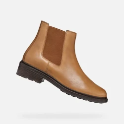 Geox Walk Pleasure Women's Ankle Boots Light Brown 37 Lightweight Breathable Low Heel Everyday Comfort Tonal Elastic Side Panel City Style Footwear Perfect For Autumn 150+